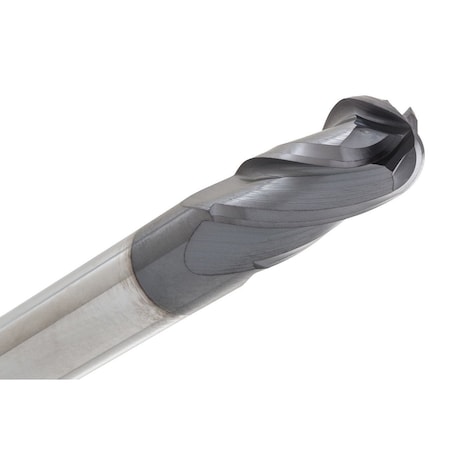 Cgs Tool 4 Flute Stub Length Ball End Mill 3/16"Dia 3/8"Loc 2"Oal W/Altin Coating 242-1875 ALTIN